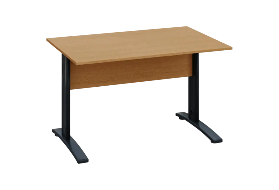 EPK 18 - 12 stůl kancelářský, kovová podnož černá, deska 18 mm, široký 1200 mm, buk Royal